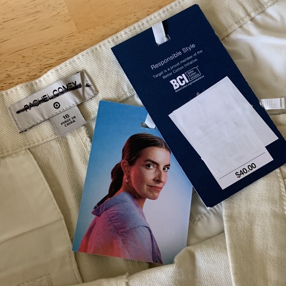 NWT Rachel Comey Cream High-Rise Cuff Straight Leg Cropped Pants - Picture 13 of 16